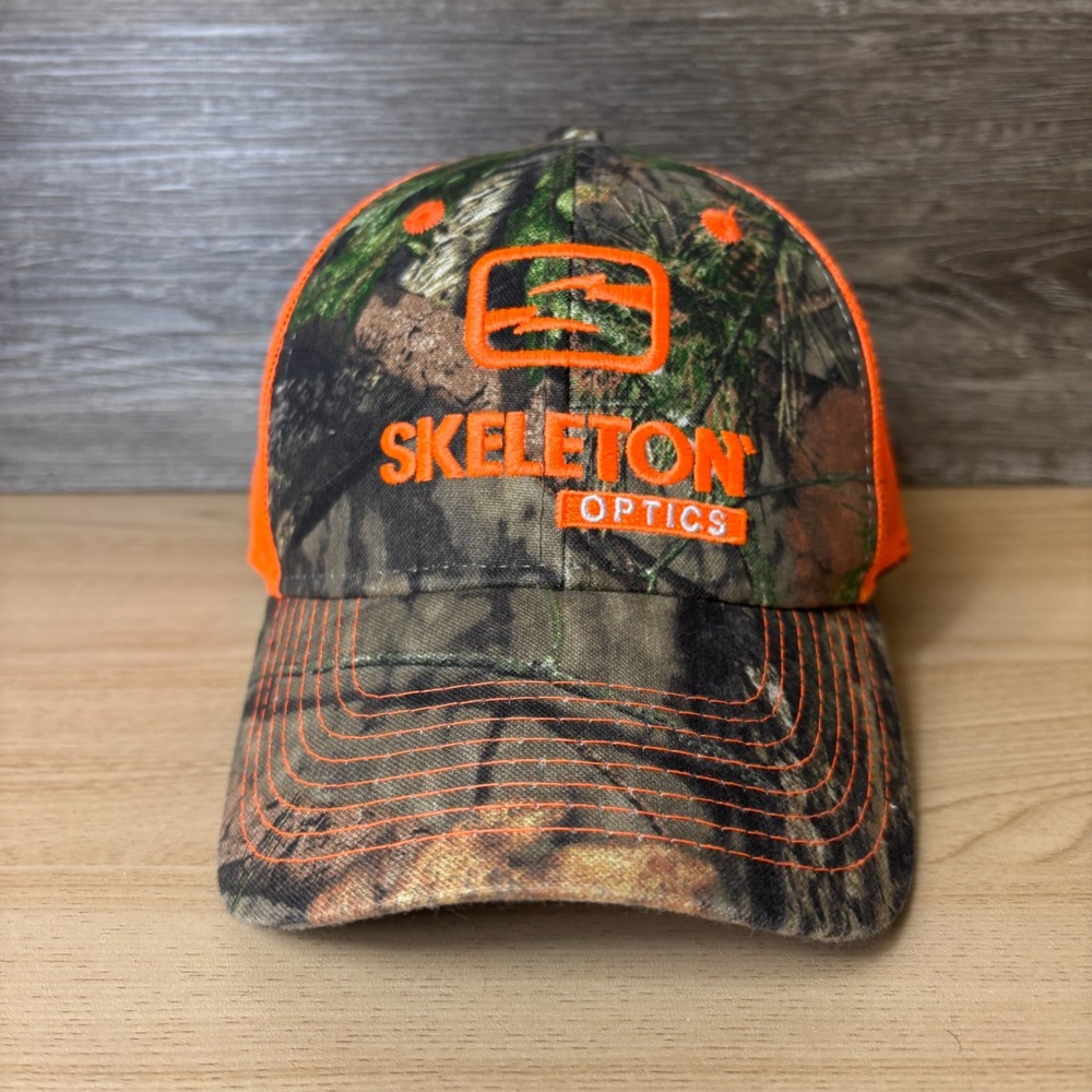 Skeleton Optics Hat Strap Back Brown Camo Camouflage Hunting Outdoors Adjustable